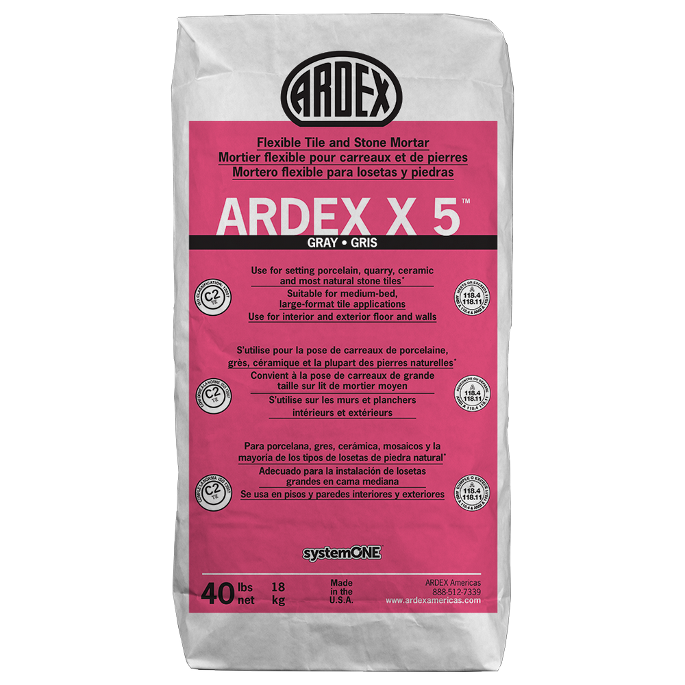 Ardex X 5 Flexible Tile and Stone Mortar (Gray) - 40 Lb. Bag