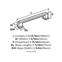 Amerock Appoint 5-1/16in(128mm) Center-To-Center Pull