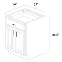 Mocha 27" Double Doors & Single Drawer Base Cabinet - MOC-B27