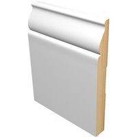 M-Trim 5163 5-1/4" x 9/16" x 16' Primed Pine Baseboard - Traditional