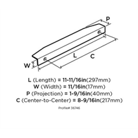 (image for) Amerock Aloft 8-9/16 In (217 Mm) Center-To-Center Edge Pull