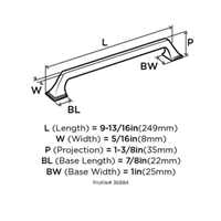 Amerock Exceed 8-13/16in(224mm) Center-To-Center Pull - Satin Nickel