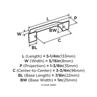 Amerock Exceed 3-3/4in(96mm) Center-To-Center Pull - Satin Nickel