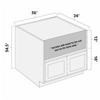 White Shaker 36" Farm Sink Base Cabinet - AMCWS-FSB36