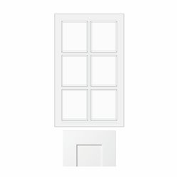 White Shaker 15" x 36" Single Mullion Glass Door - WS-MD1536