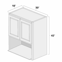 Aspen White 30" x 42" Microwave Wall Cabinet - ASP-MW3042