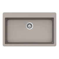 Pelican PL-100 Granite Composite Topmount/Undermount Kitchen Sink 33'' x 20 7/8" - Concrete