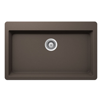 Pelican PL-100 Granite Composite Topmount/Undermount Kitchen Sink 33'' x 20 7/8" - Mocha