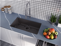 Pelican PL-100 Granite Composite Topmount/Undermount Kitchen Sink 33'' x 20 7/8" - Onyx