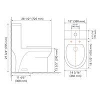 Pelican PL-12050 ADA Compliant Porcelain High Effeciency Toilet w/ Dual Flush
