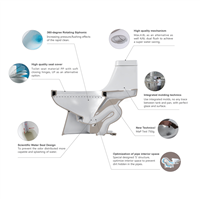 Pelican PL-12210 Porcelain High Effeciency Toilet w/ Dual Flush