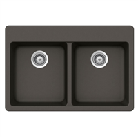 Pelican PL-200 Granite Composite Topmount/Undermount Kitchen Sink 33'' x 22" - Gunmetal