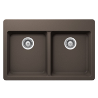 Pelican PL-200 Granite Composite Topmount/Undermount Kitchen Sink 33'' x 22" - Mocha