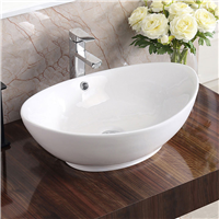 Pelican PL-3002 Porcelain Vessel Bathroom Sink 22-3/4'' x 14-3/4'' - White