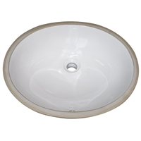 Pelican PL-3059 Porcelain Undermount Bathroom Sink 17-1/4" x 14" - White