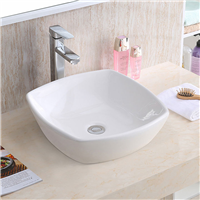 Pelican PL-3060 Porcelain Vessel Bathroom Sink 16-1/2'' x 16-1/2'' - White