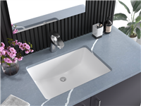Pelican PL-3099 Porcelain Undermount Bathroom Sink 18" x 13" - White