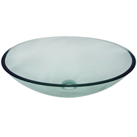 Pelican PL-661 Oval Vessel Bathroom Sink 20'' x 15" - Clear Glass
