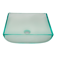 Pelican PL-697 Square Vessel Bathroom Sink 15'' x 15" - Crystal Glass