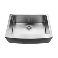 Pelican PL-HA118 R15 16G Handmade 16 Gauge Stainless Steel Farmhouse Kitchen Sink 30'' x 21'' w/ Micro Radius Corners