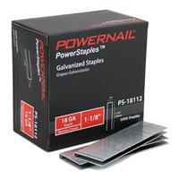Powernail PS-18112 18 Gauge 1/4 Inch Crown 1-1/8 Inch Length Chisel Point Narrow Crown Staples - 5000 Per Box