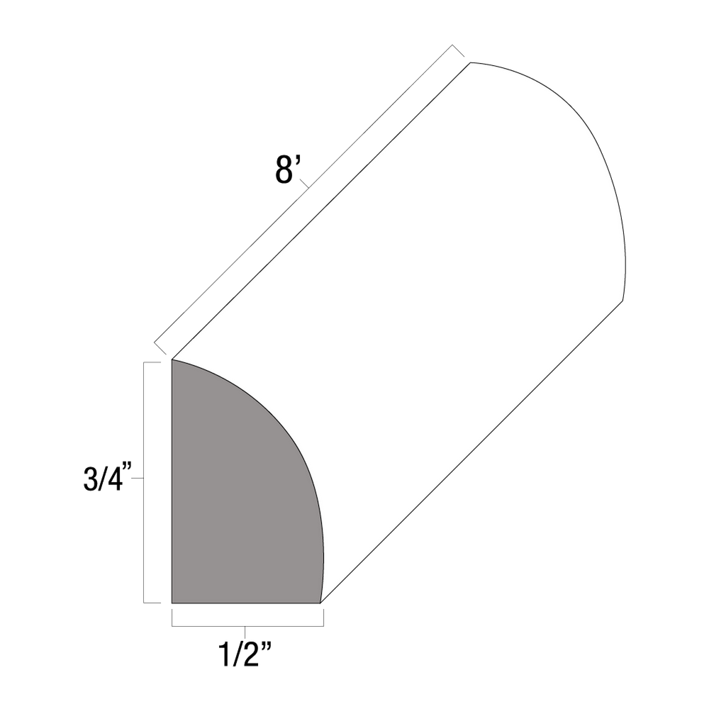 White Shaker 8' Shoe Molding - WS-SHM8 - Click Image to Close
