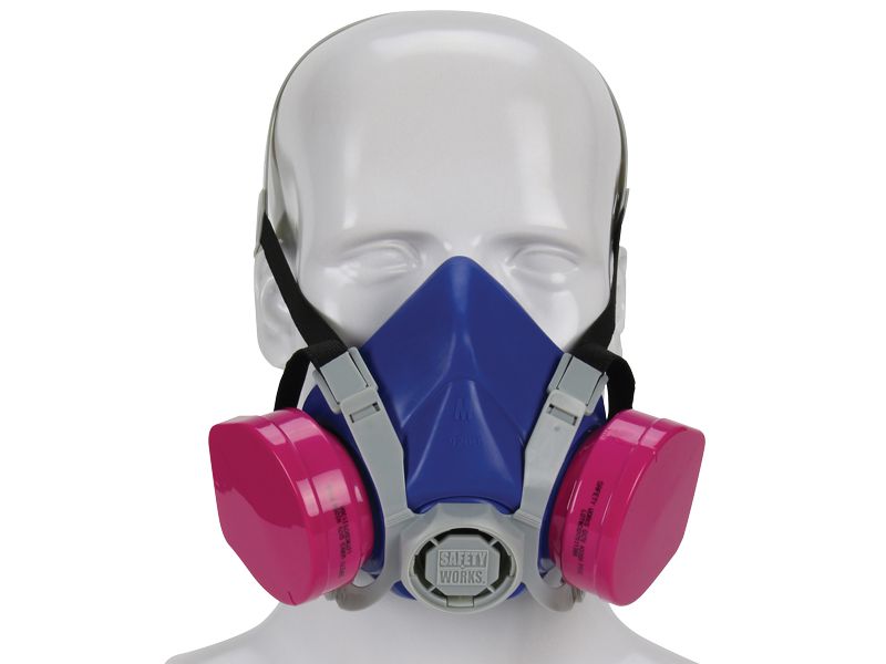SAFETY WORKS SWX00319 Toxic Dust Half Mask Niosh P100 Respirator