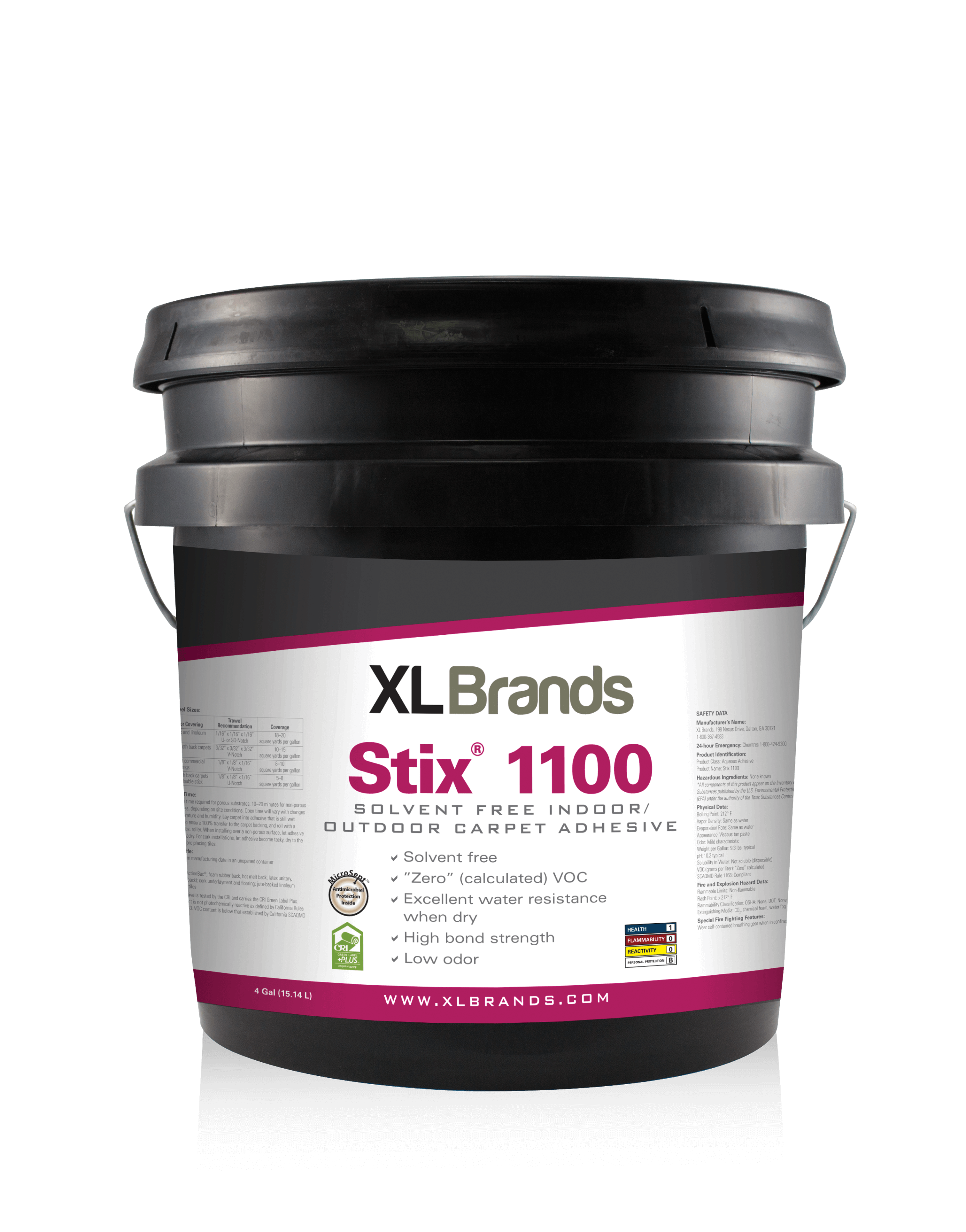 XL Brands Stix 1100 Solvent Free Indoor/Outdoor Carpet Adhesive - 1 Gal.