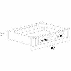 White Shaker 30" Under Counter Knee Drawer - WS-UCD30