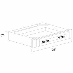 White Shaker 36" Under Counter Knee Drawer - WS-UCD36