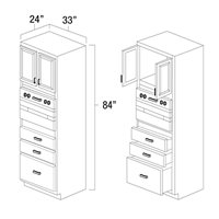 White Shaker 33" x 84" Oven Cabinet - WSH-OCD3384