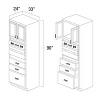 Mocha 33" x 90" Oven Cabinet - MOC-OCD3390