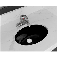 Pelican PL-3059 Porcelain Undermount Bathroom Sink 17-1/4" x 14" - Black