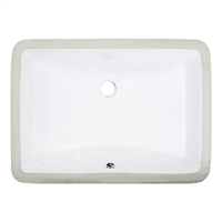 Pelican PL-3033 Porcelain Undermount Bathroom Sink 18-1/2" x 11" - White
