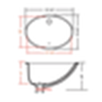 Pelican PL-3059 Porcelain Undermount Bathroom Sink 17-1/4" x 14" - Bone