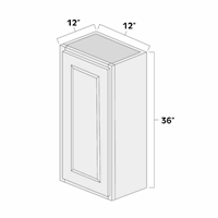 (image for) Aspen White 12" x 36" Single Door Wall Cabinet - ASP-W1236