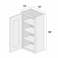(image for) Aspen White 12" x 36" Single Door Wall Cabinet - ASP-W1236