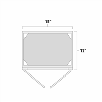 (image for) Aspen White 15" x 12" Single Decorative Stacker Wall Cabinet w/ Plain Glass Door - ASP-W1512PG