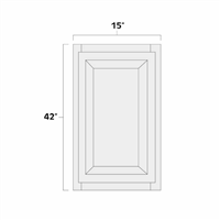 Aspen White 15" x 42" Single Door Wall Cabinet - ASP-W1542