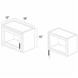 White Shaker 18" x 12" Single Decorative Stacker Wall Cabinet w/Plain Glass Door - WS-W1812PG