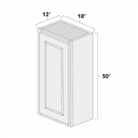 (image for) Aspen White 18" x 30" Single Door Wall Cabinet - ASP-W1830