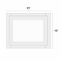 Aspen White 21" x 12" Single Decorative Stacker Wall Cabinet w/ Plain Glass Door - ASP-W2112PG