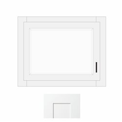 White Shaker 21" x 12" Single Decorative Stacker Wall Cabinet w/Plain Glass Door - WS-W2112PG