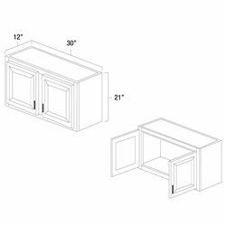 White Shaker 30" x 21" Bridge Wall Cabinet - WS-W3021