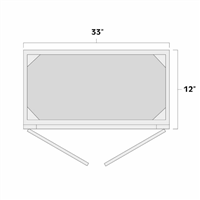 (image for) Aspen White 33" x 12" Double Decorative Stacker Wall Cabinet w/ Plain Glass Door - ASP-W3312PG