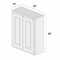 Aspen White 33" x 30" Double Doors Wall Cabinet - ASP-W3330