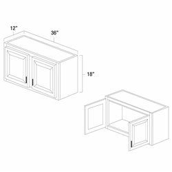 White Shaker 36" x 18" Bridge Wall Cabinet - WS-W3618