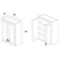 Mocha 39" x 30" Double Doors Wall Cabinet - MOC-W3930