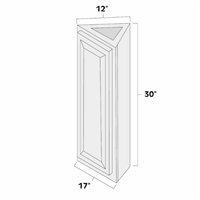 Aspen White 12" x 30" Angled End Wall Cabinet - ASP-WCA1230