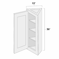 Aspen White 12" x 36" Angled End Wall Cabinet - ASP-WCA1236